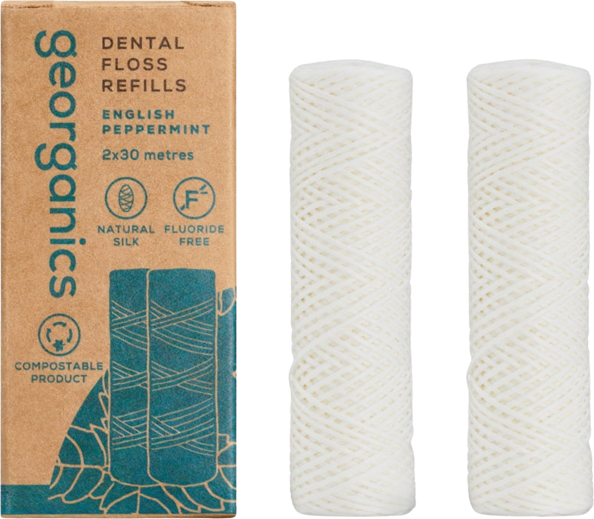 georganics  Dental Floss English Peppermint, Refill 2 x 30m (2 Stk)