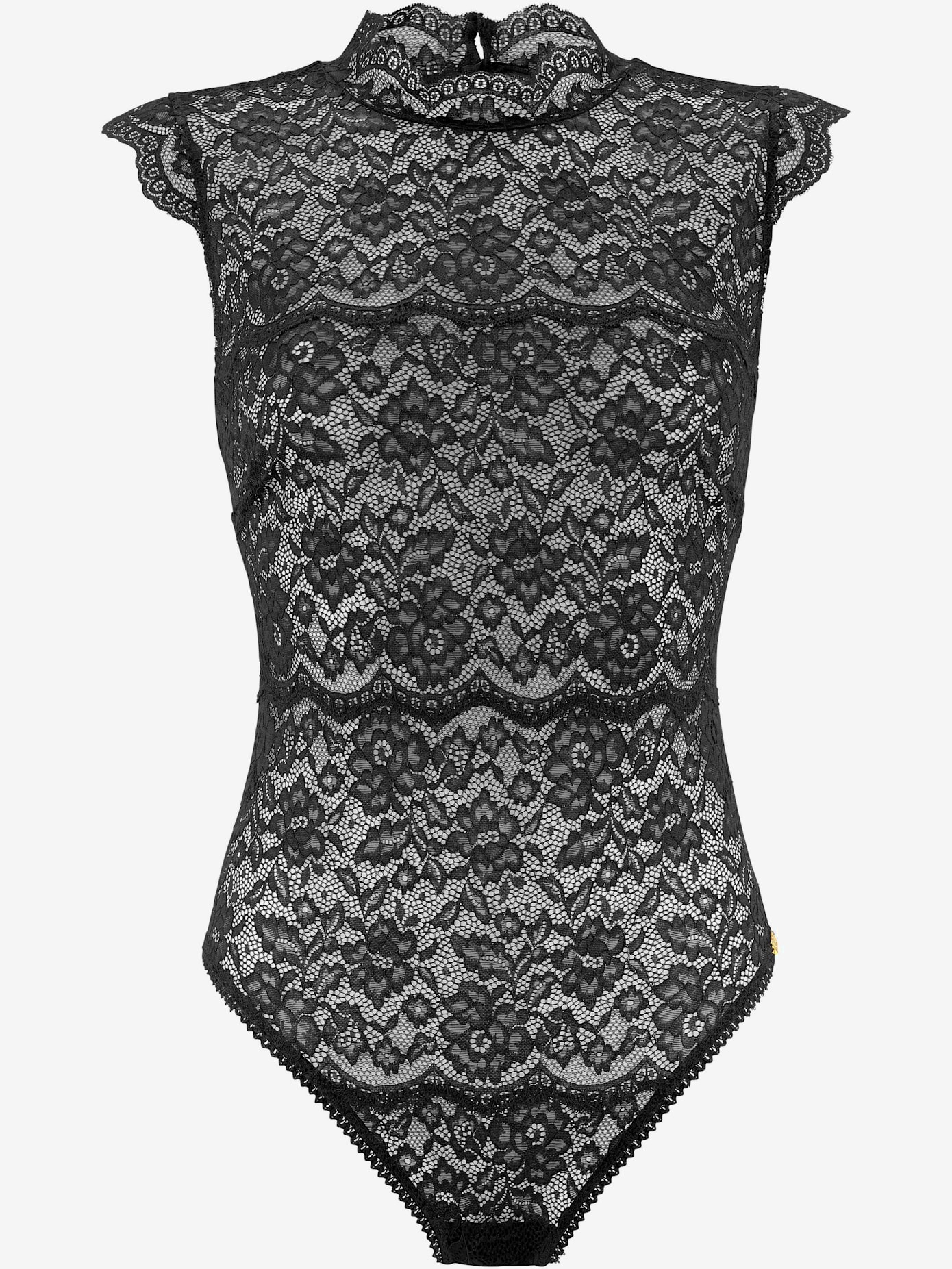 Body corps élégant avant en superbe dentelle, dos en maille transparente