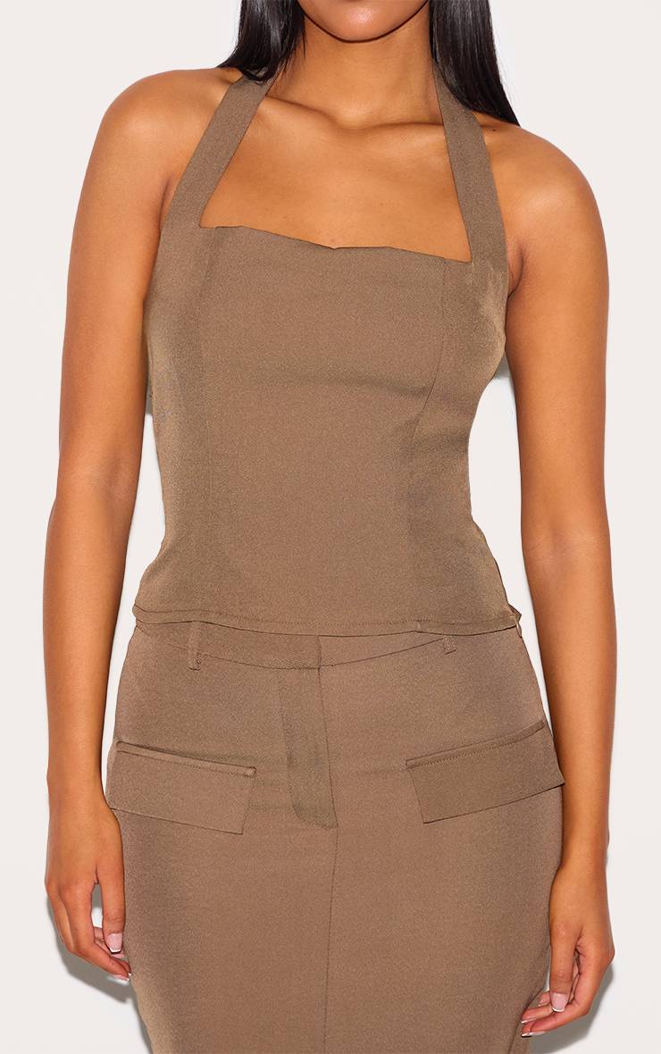 Haut Tissé Ajusté Col Licou Tall