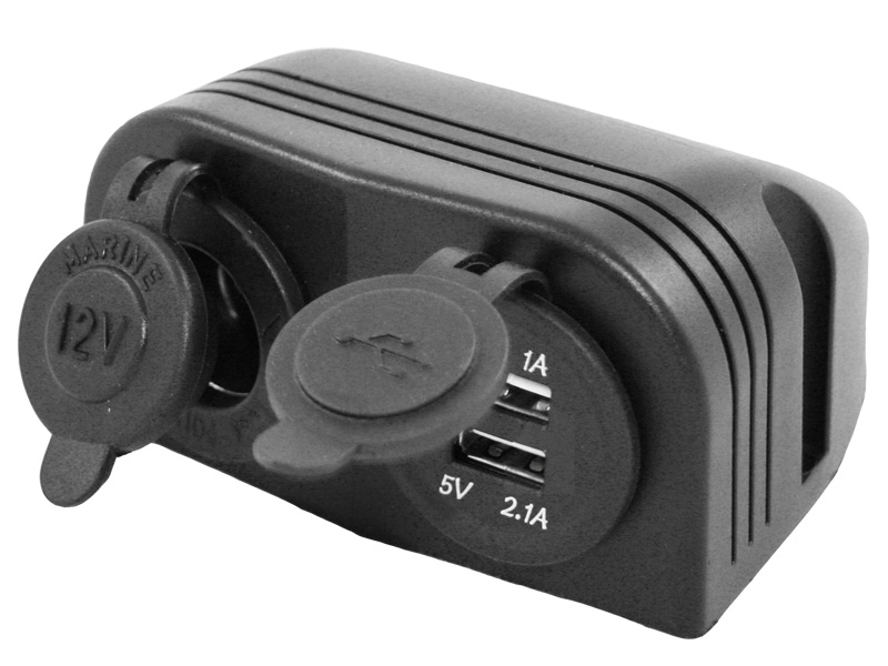 HABA 12 volt + 2x USB opbouwdoos