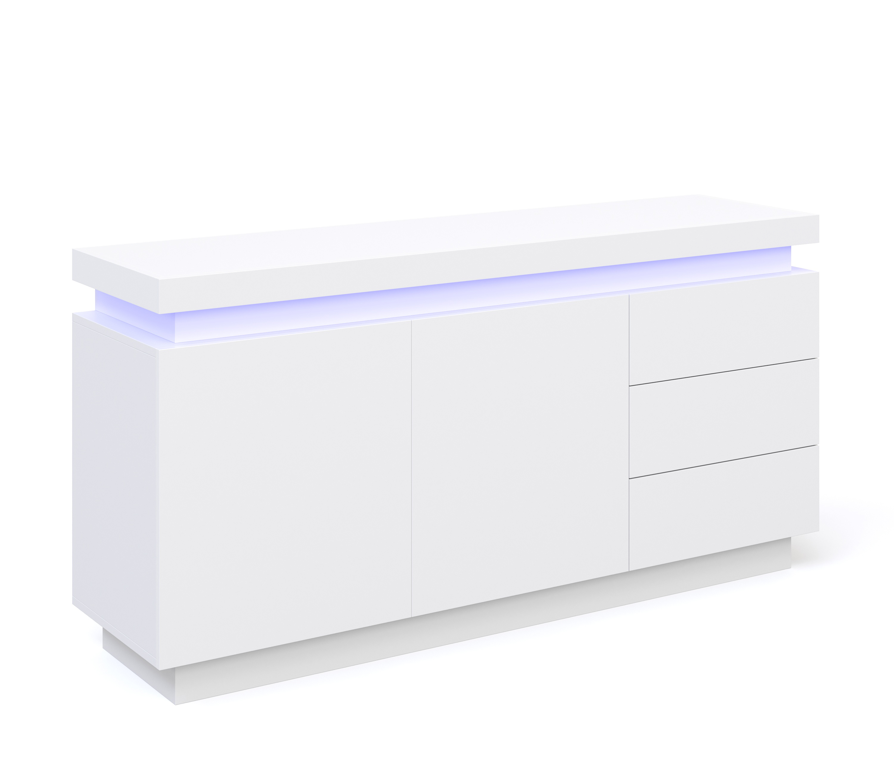 Sideboard LED ELVIO 150 x 75 cm weiss