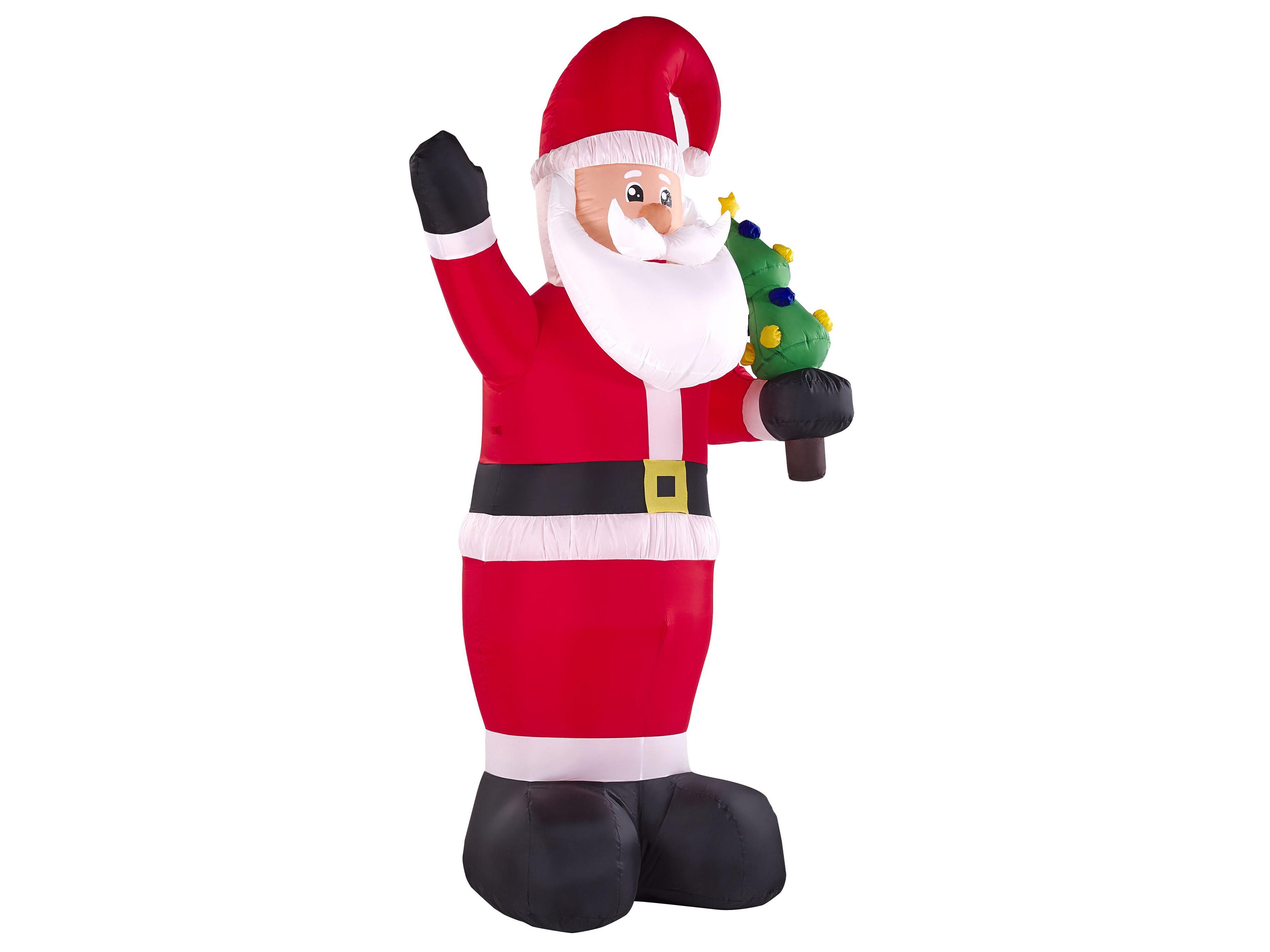 Opblaasbare buitendecoratie LED IVALO Kerstman 225 cm Rood