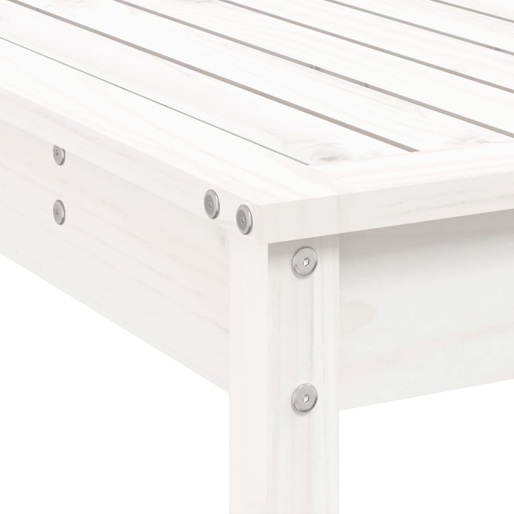 Ensemble de bar de jardin 9 pcs blanc bois de pin massif