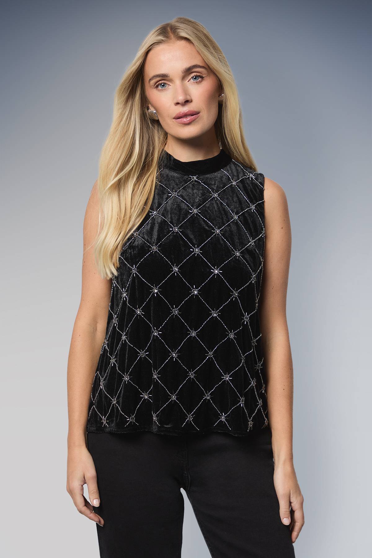 Wallis Haut Velours Brodé Petite Taille pour Occasions Spéciales