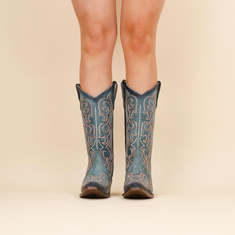 Corral cowboyboots L5869 blauw embroidery