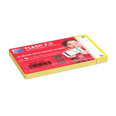 Oxford FLASH 2.0 - Pack de 32 cartes - A7 - ligné - jaune