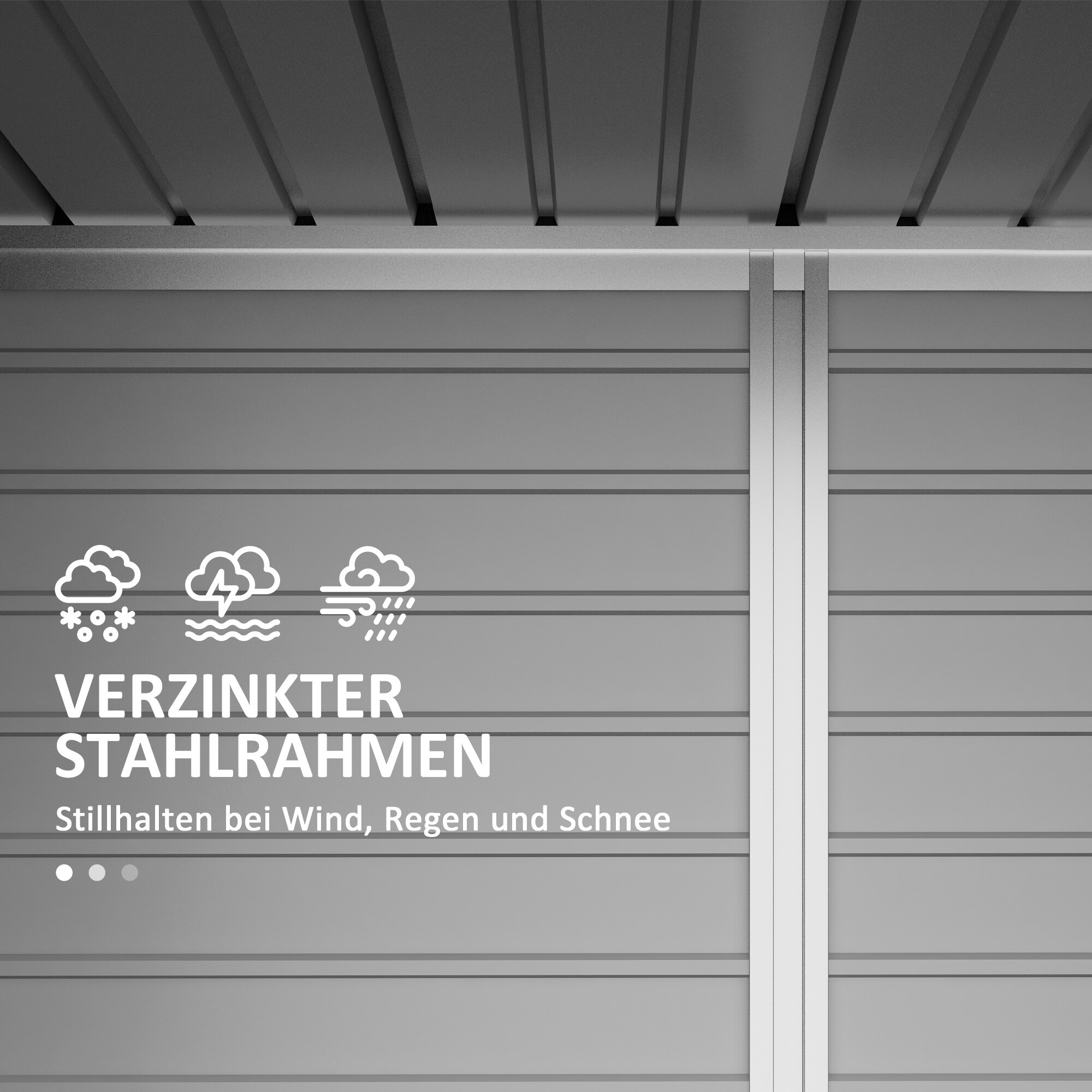 Outsunny Geräteschuppen mit Schloss grau 249L x 121B x 166/183H cm