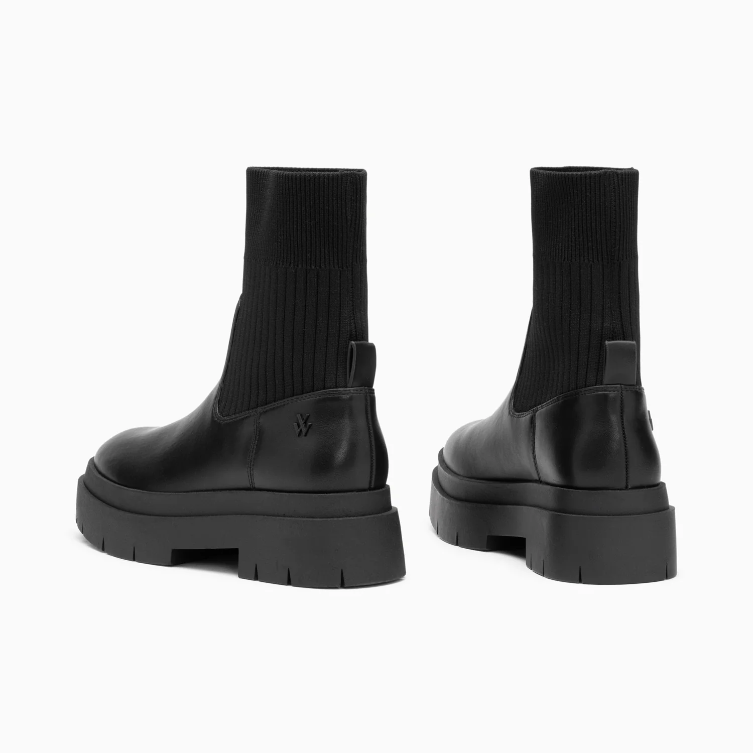 Bottines-Bottines chaussettes Elisa noires à plateforme crantée