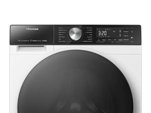 Hisense Vaskemaskine - WF5S1045BW BK040, Front-læsning, 10,5 kg, B, 72 dB, 1400 rpm, A
