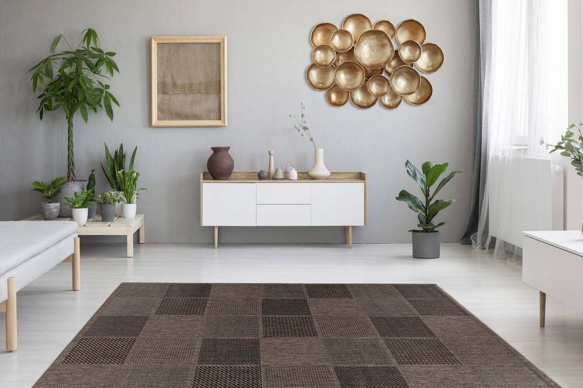 Outdoor-Kurzflorteppich SPLASH 400 - grau-braun - 80x150 cm