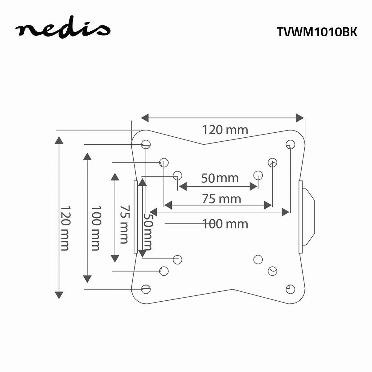 Nedis tvwm1010bk vaste tv-muurbeugel - zwart