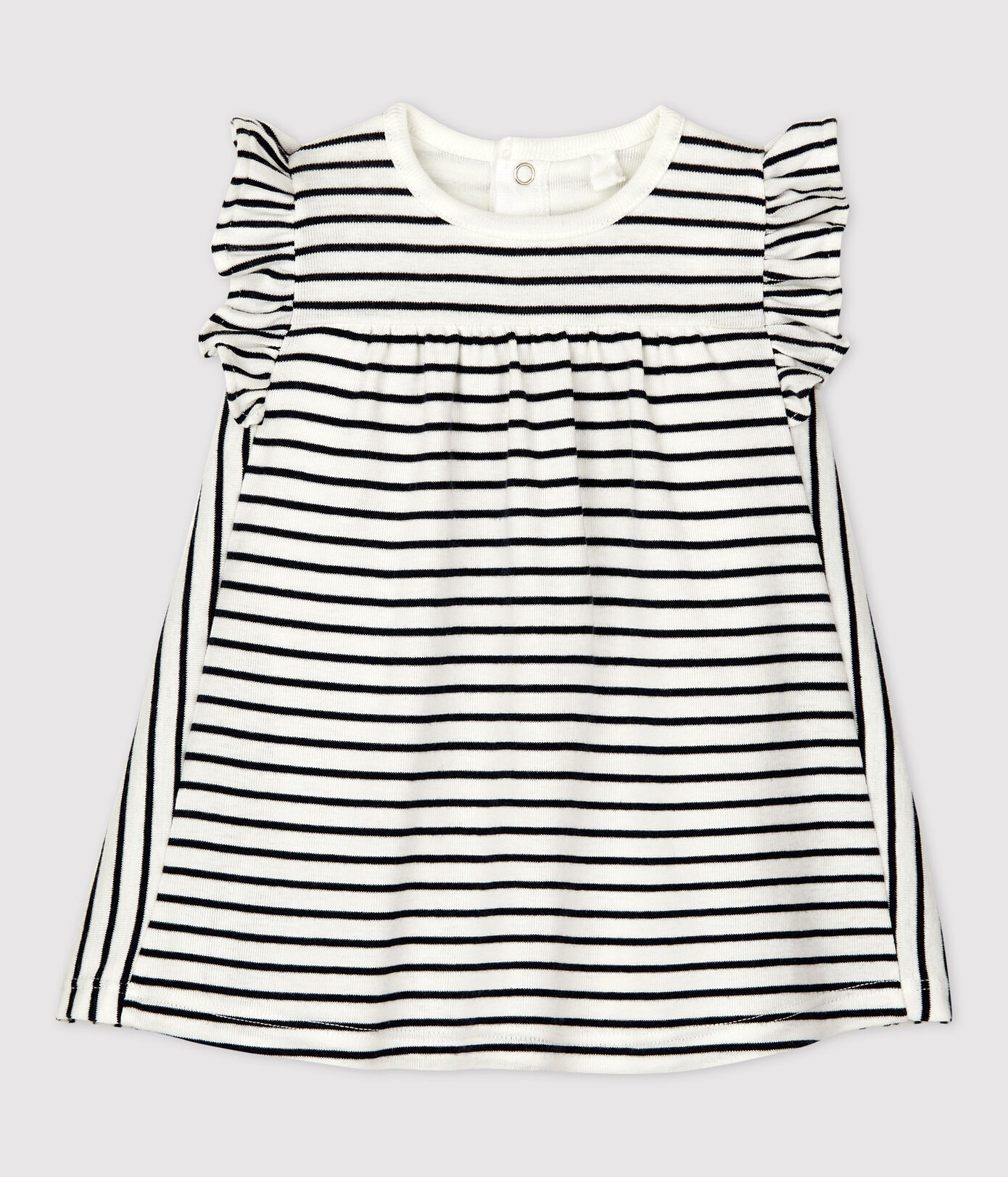 Robe body rayée marinière en coton bio bébé