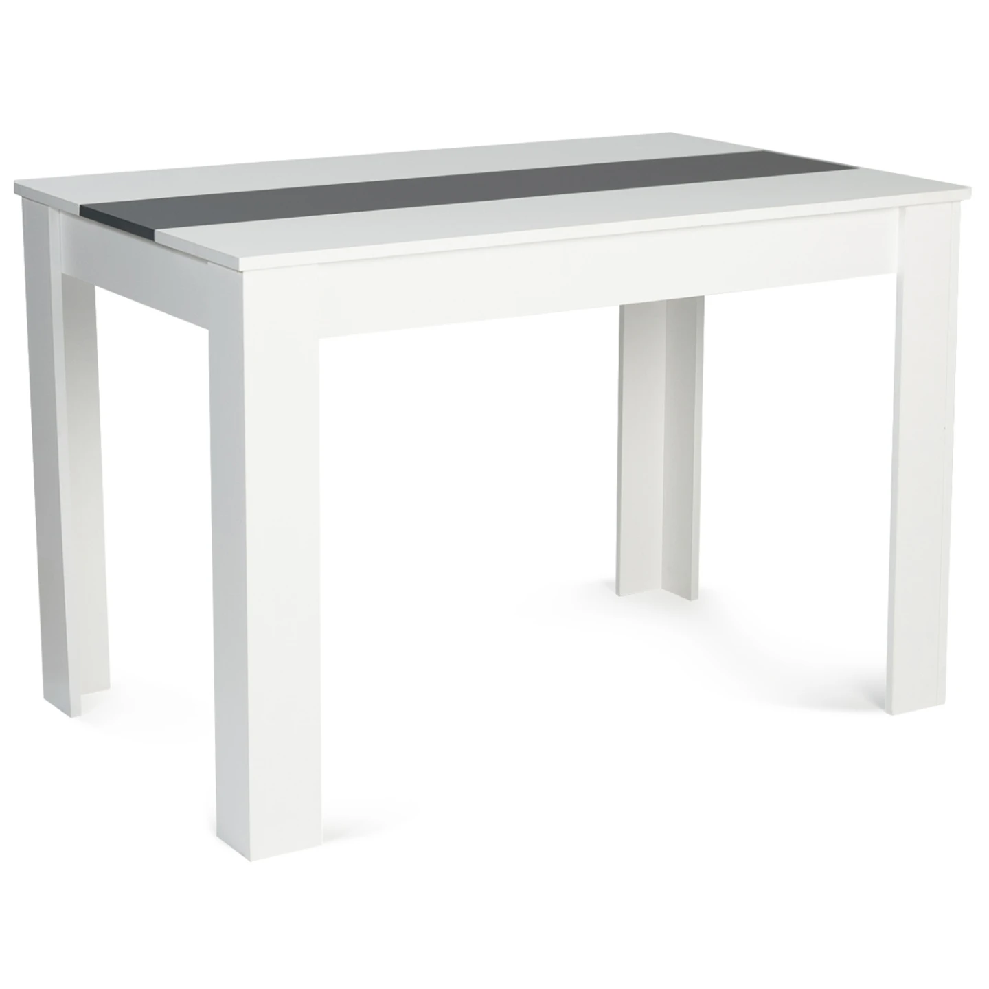Table à manger rectangle ROZY 6 personnes blanche et grise 110 cm