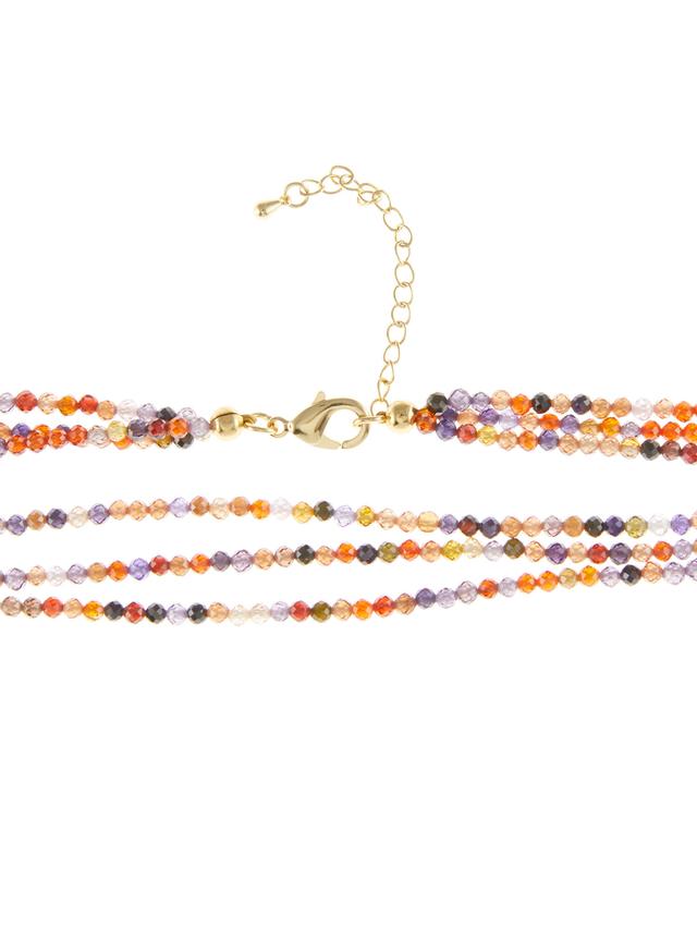 Star-Collier, Zirkonia, 3-reihig