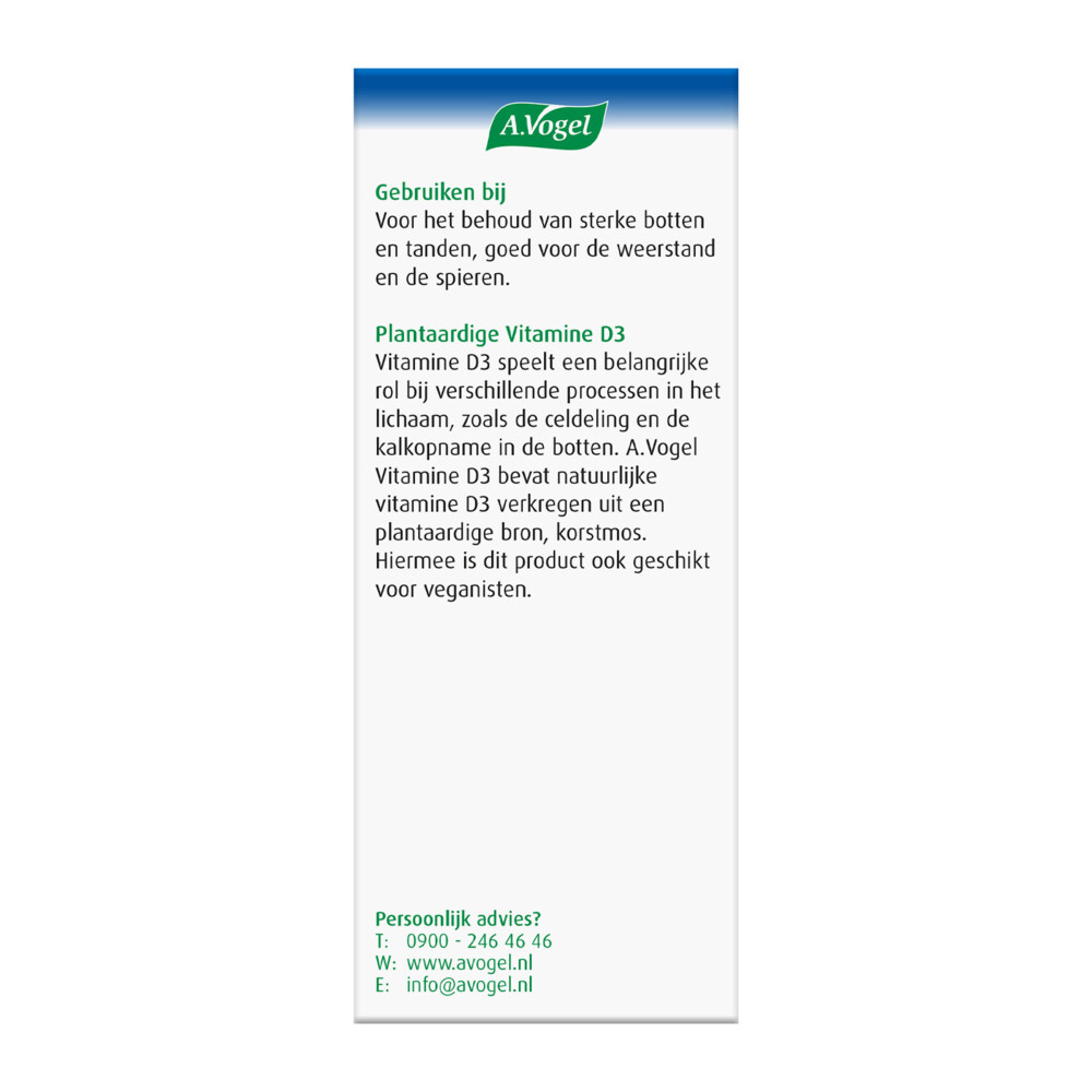 A.Vogel Vitamine D3 10 ug100 tabletten