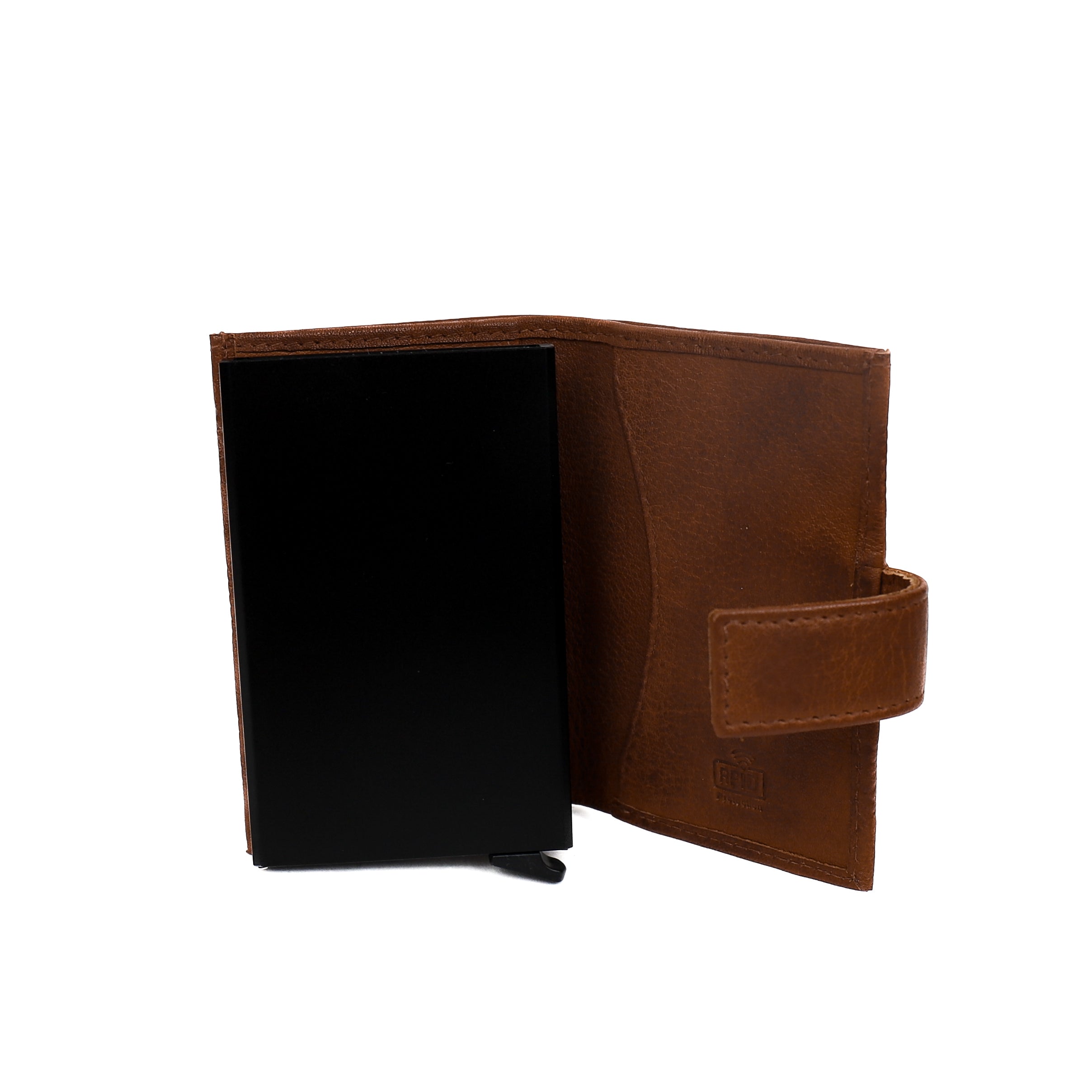 Pasjeshouder 'Elsie' block/cognac Block Cognac