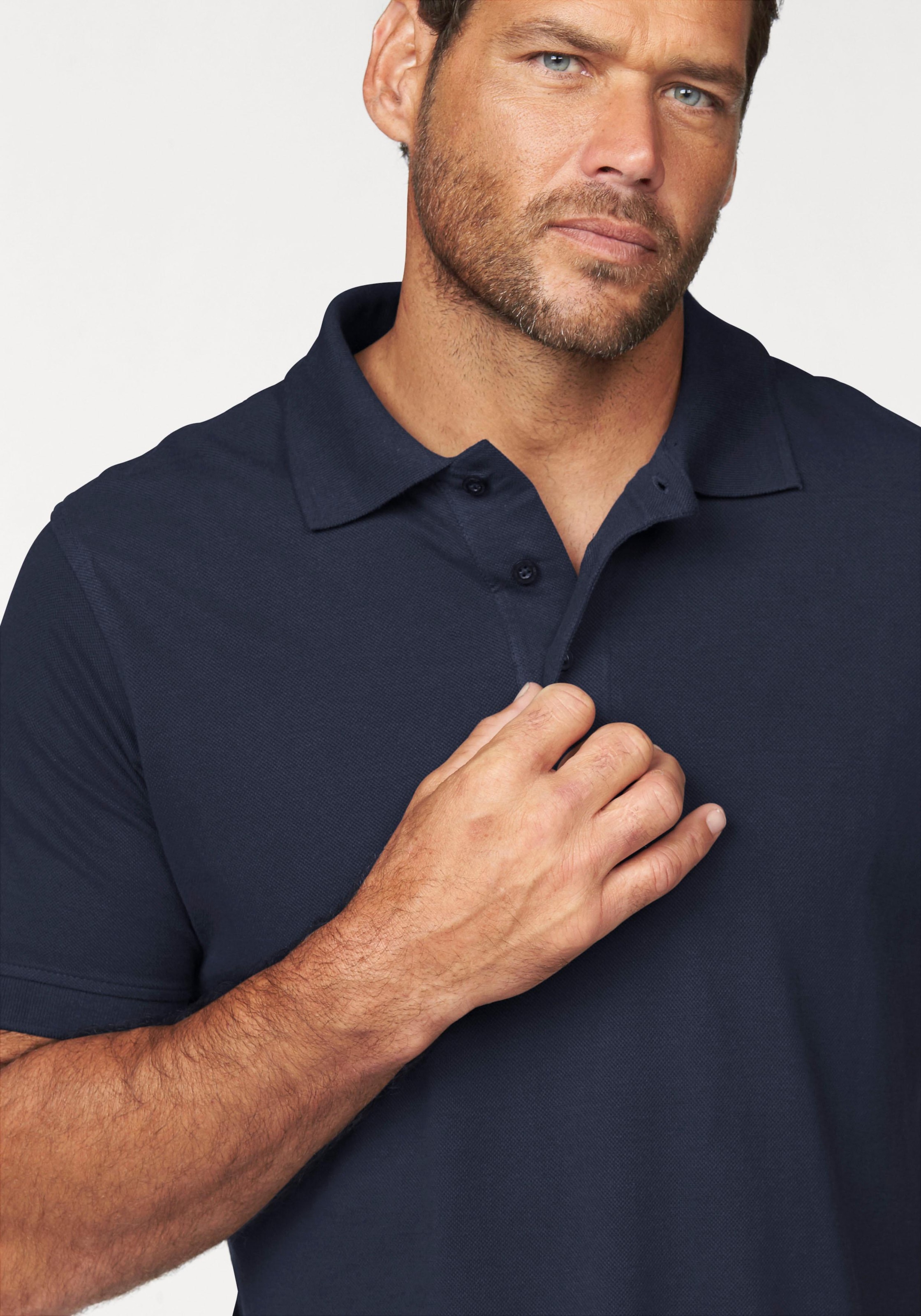 Man's World Poloshirt Kurzarm,  lockere Passform,  unifarben