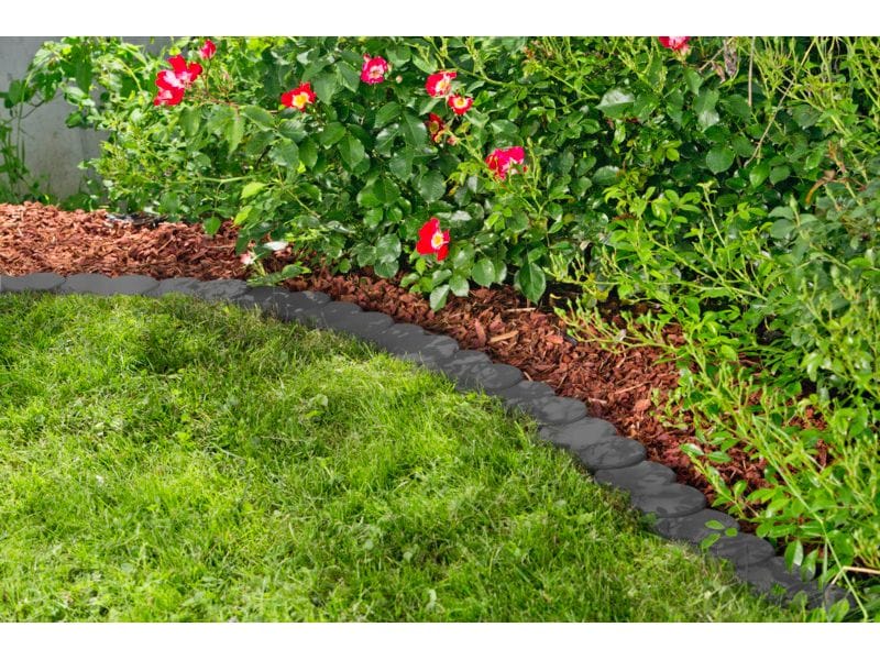 Windhager Raseneinfassung WPC 1,85 m Set Formschöne Einfassung für Beete und Rasenflächen