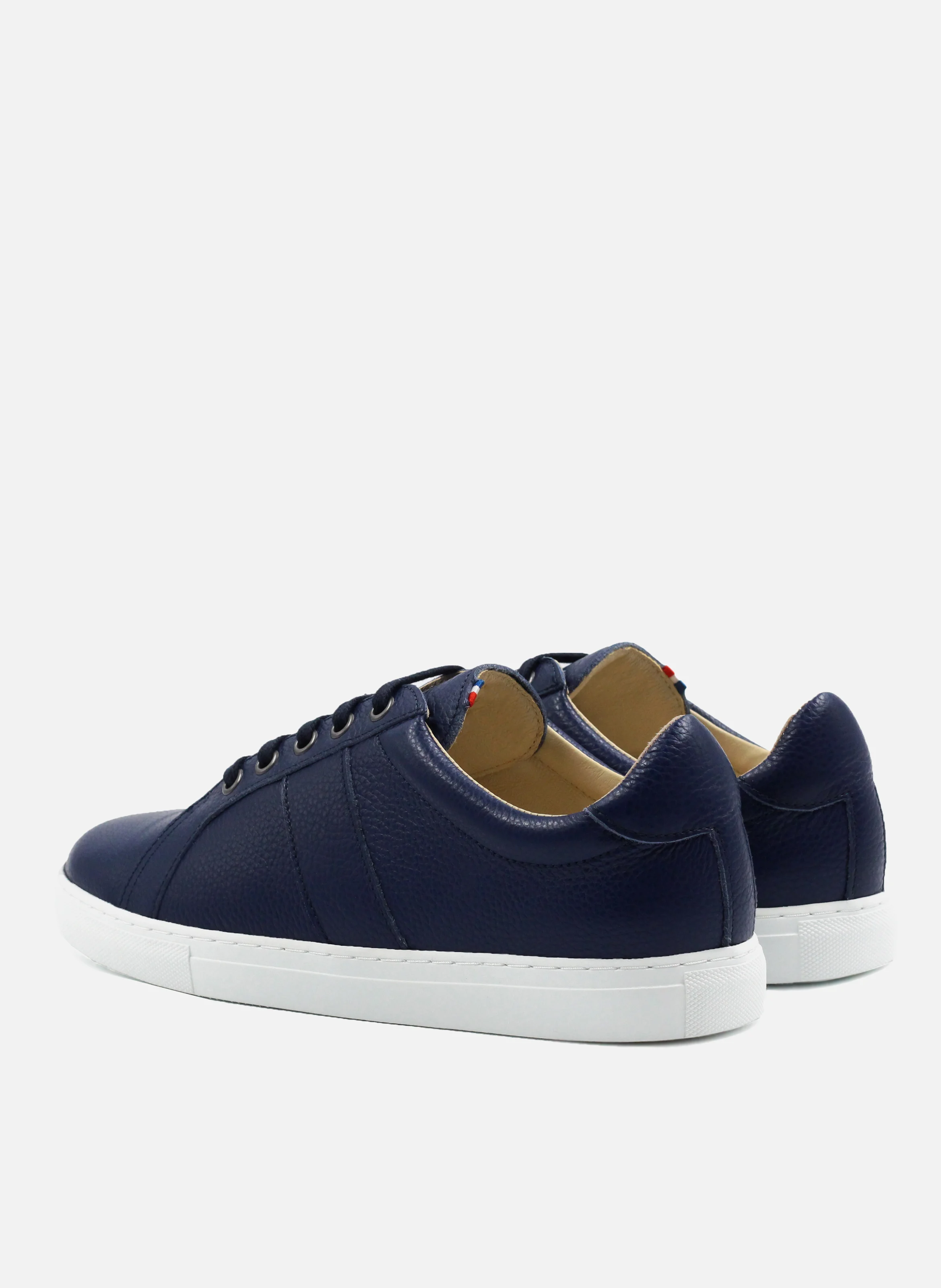 Baskets mif cuir grainé | Bleu