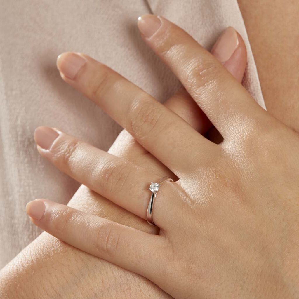 Bague Solitaire Victoria Or Blanc Diamant