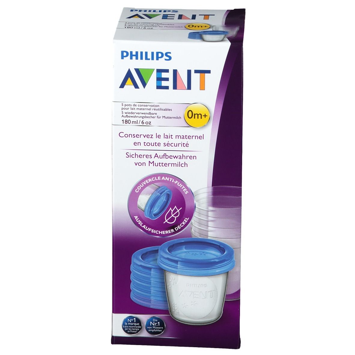 Avent Aufbewahrungsgläser für Muttermilch 180 ml