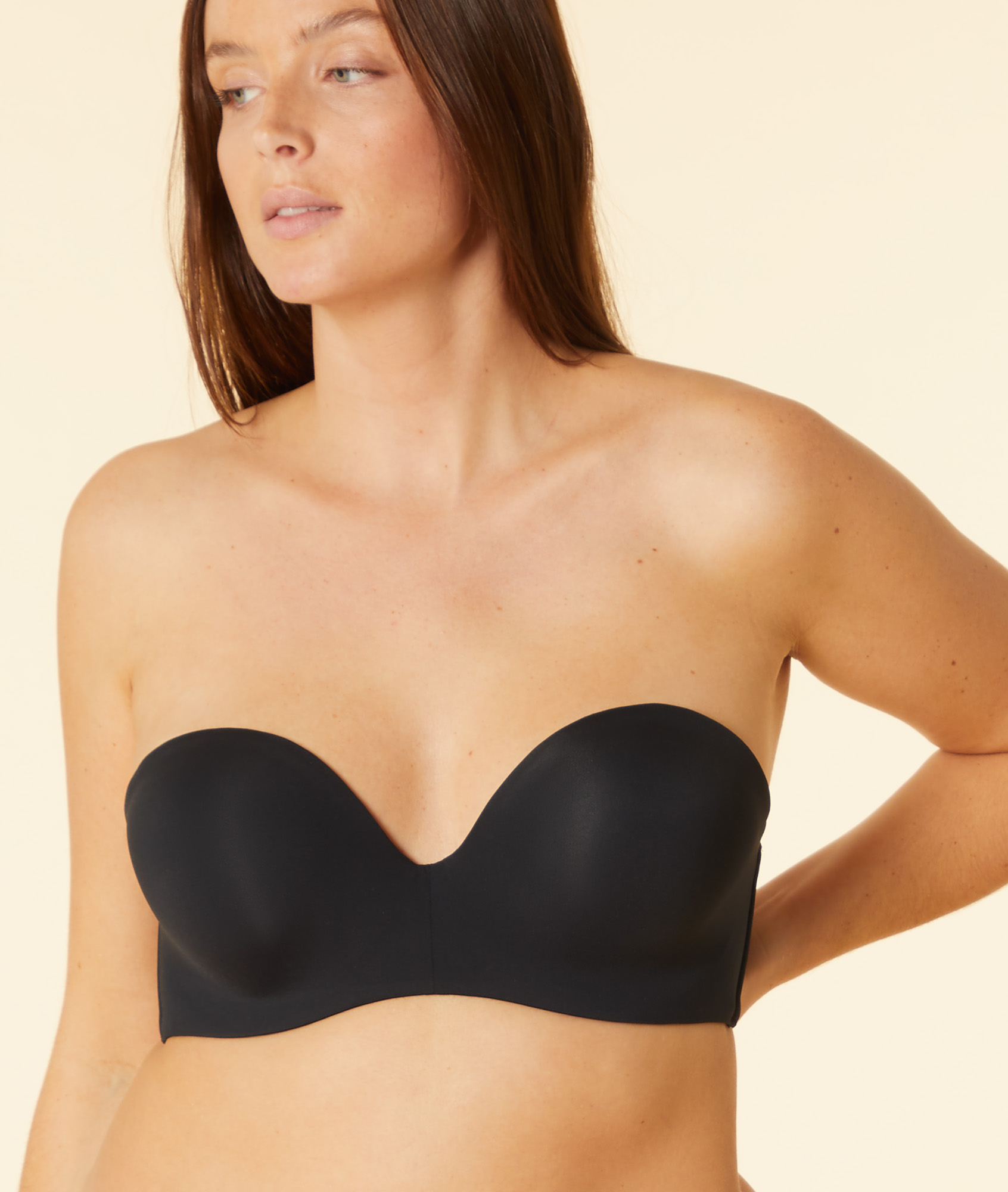 Bandeau coques fines bretelles amovibles, bonnet C-E