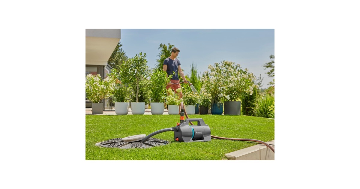 GARDENABesproeiingspomp 4300 Silent  (Donkergrijs/turquoise, 650 Watt)