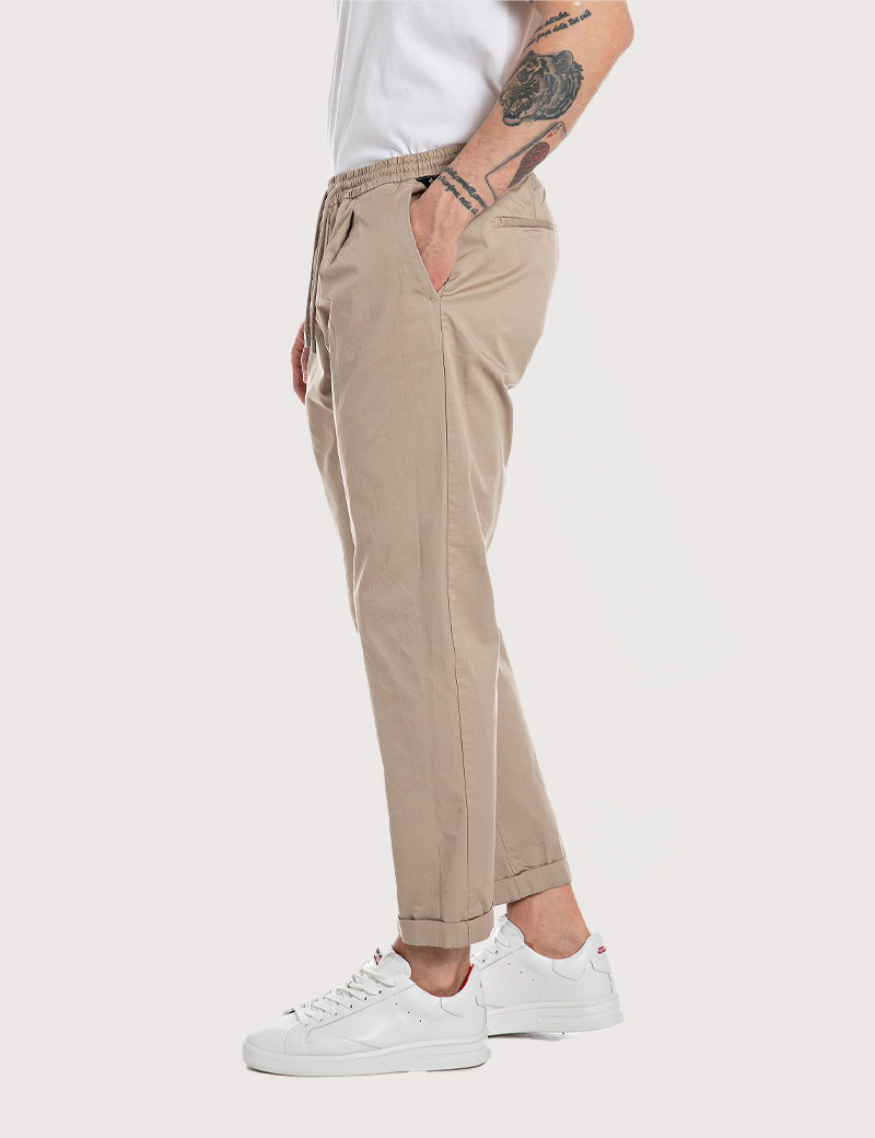 REPLAY PANTALON HOMME CORDON DÉCONTRACTÉ BEIGE