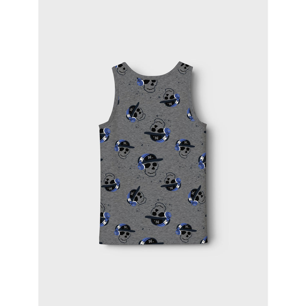 Køb Name It Dark Grey Melange Nkmtank Top 2P Dark Grey Mel Skull Noos