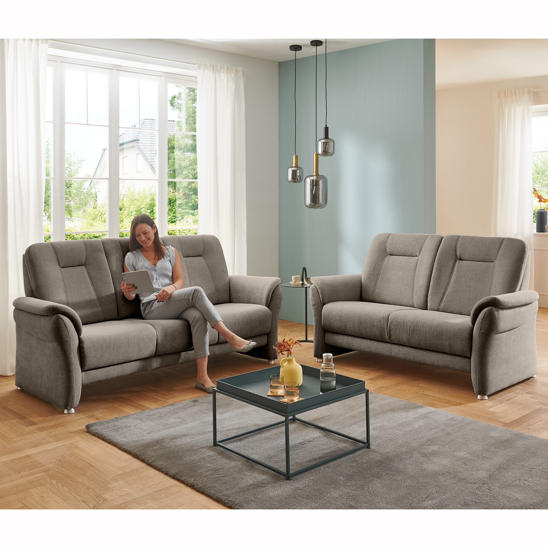 polsterpower 2,5-Sitzer-Sofa - mandel - Basismodell