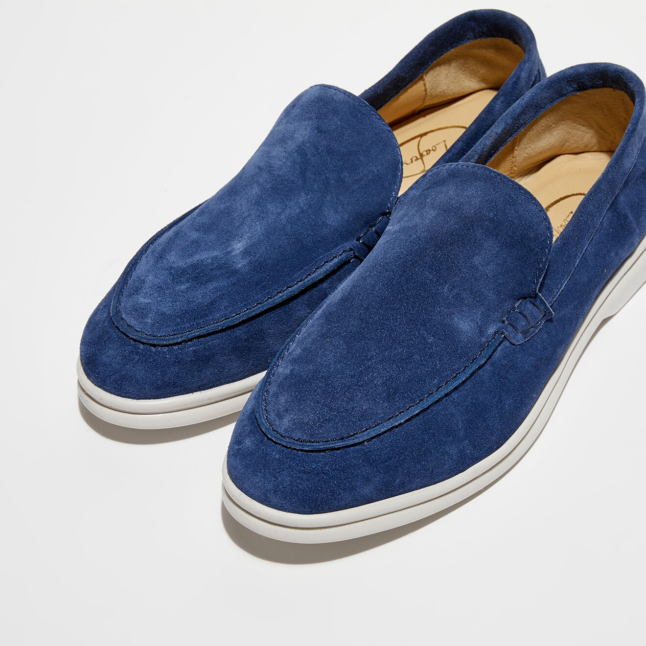 Loafers Mocassins en Velours de Cuir Alice bleus