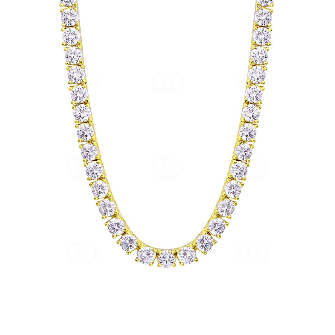 5mm Tenniscollier Gelb vergoldet mit Zirkonia