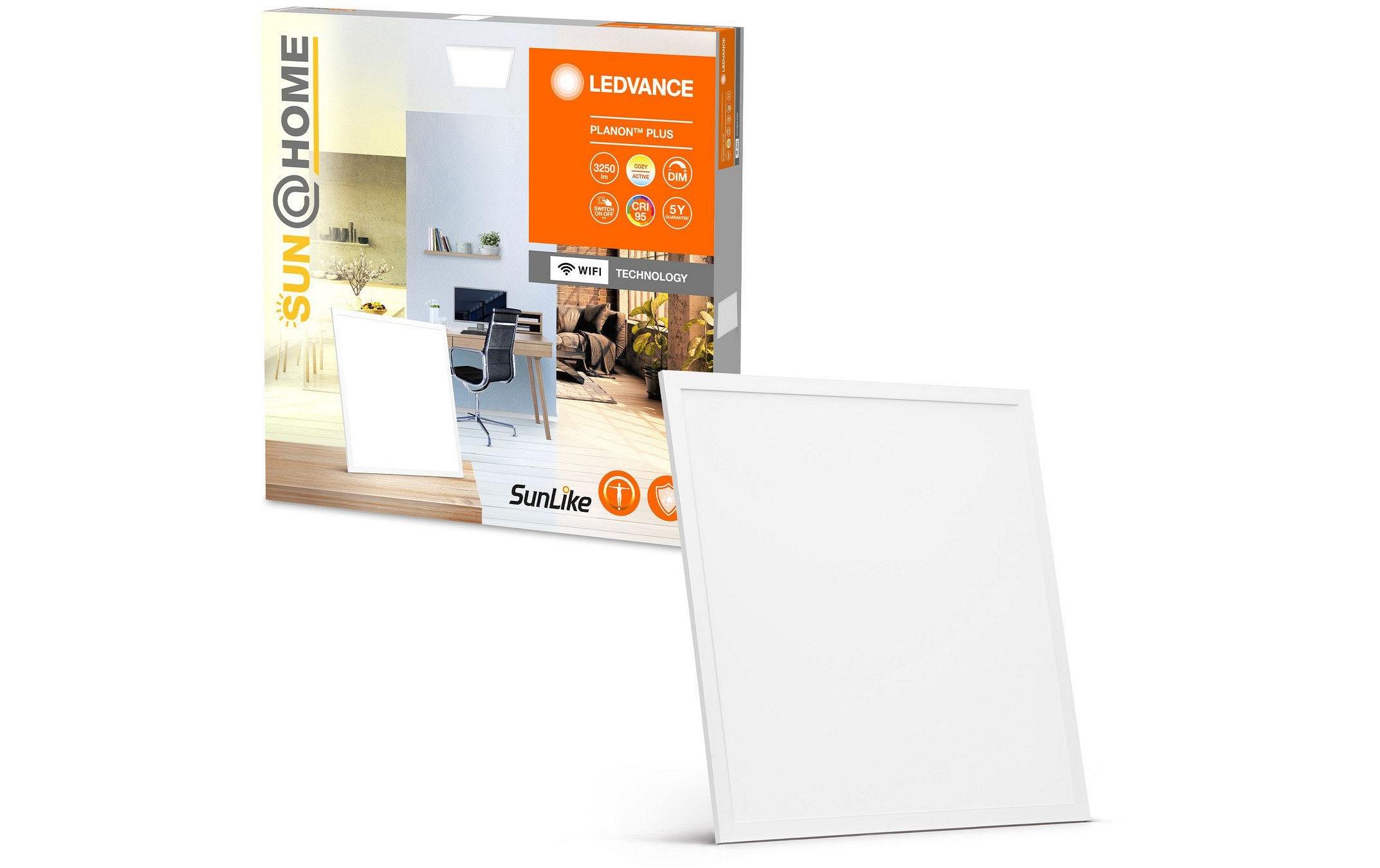 Panelleuchte Sun@Home Planon Plus, 35 W, CRI95, 60 x 60 cm<br>Smartes LED-Panel mit WiFi- Technologie
