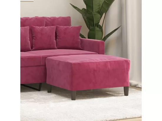 Repose-pied Rouge bordeaux 70x55x41 cm Velours