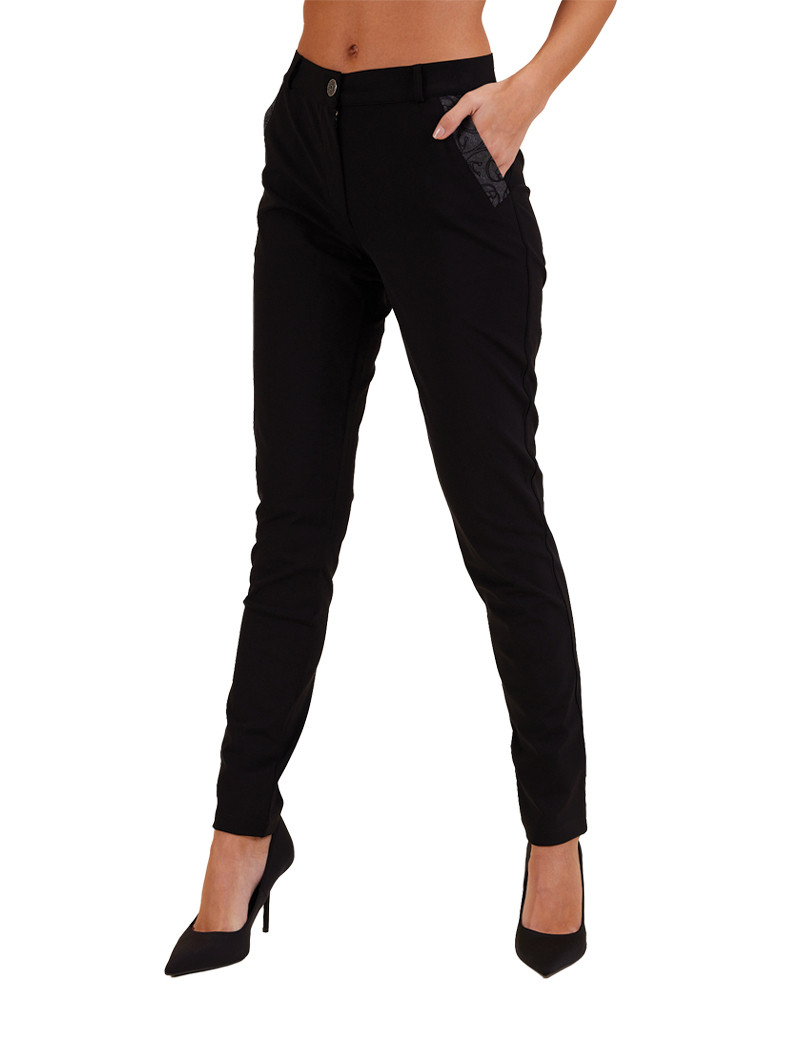 HBT ART GALLERY | ART PRINT CHRISTINA PANTALON FEMME NOIR / IMPRIMÉ
