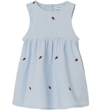 Name It Kleid - NbfFerilla - Chambray Blue m. Marienkäfer