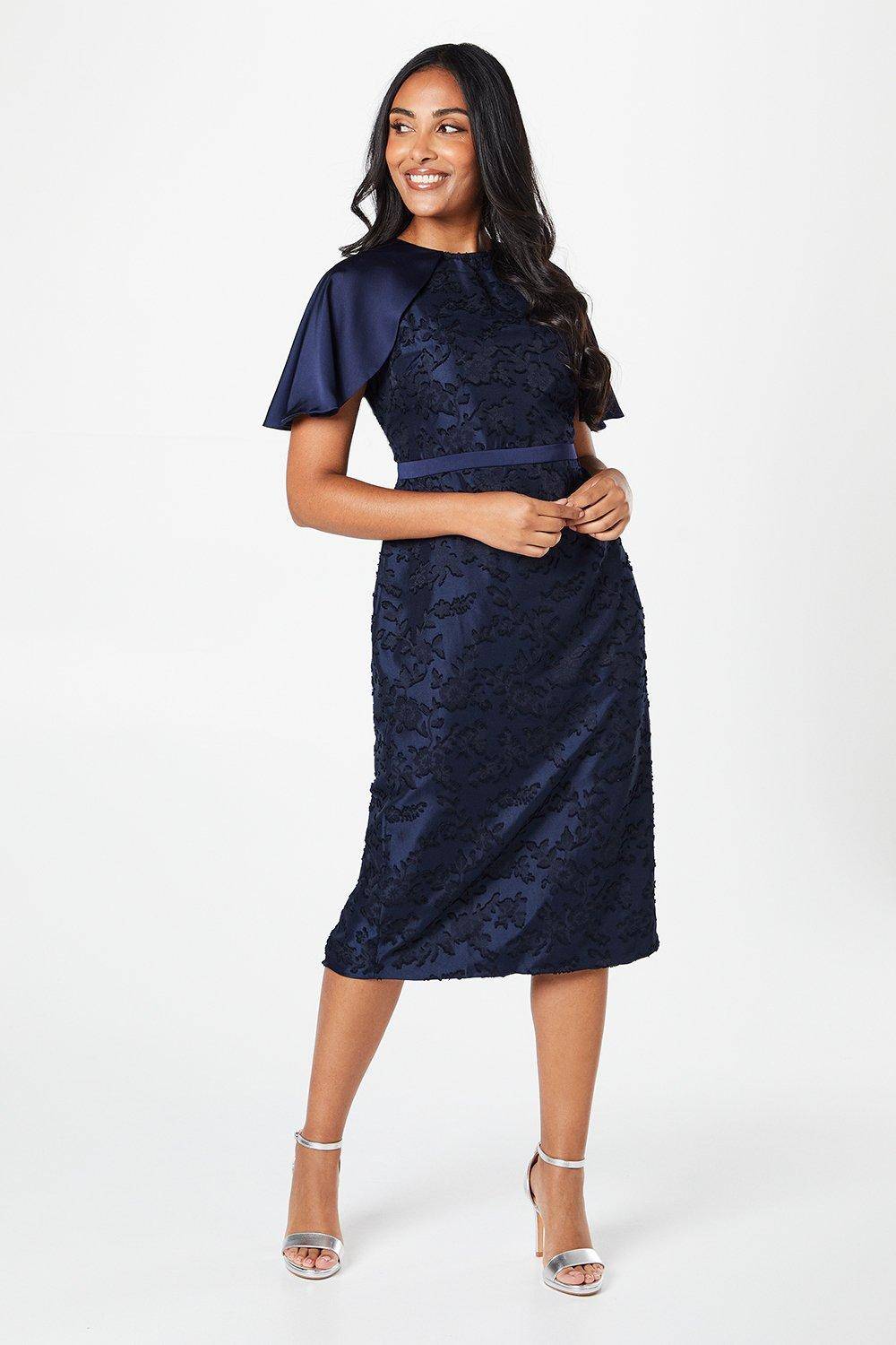 Wallis Robe Crayon à Manches Courtes Florale Petite Occasion
