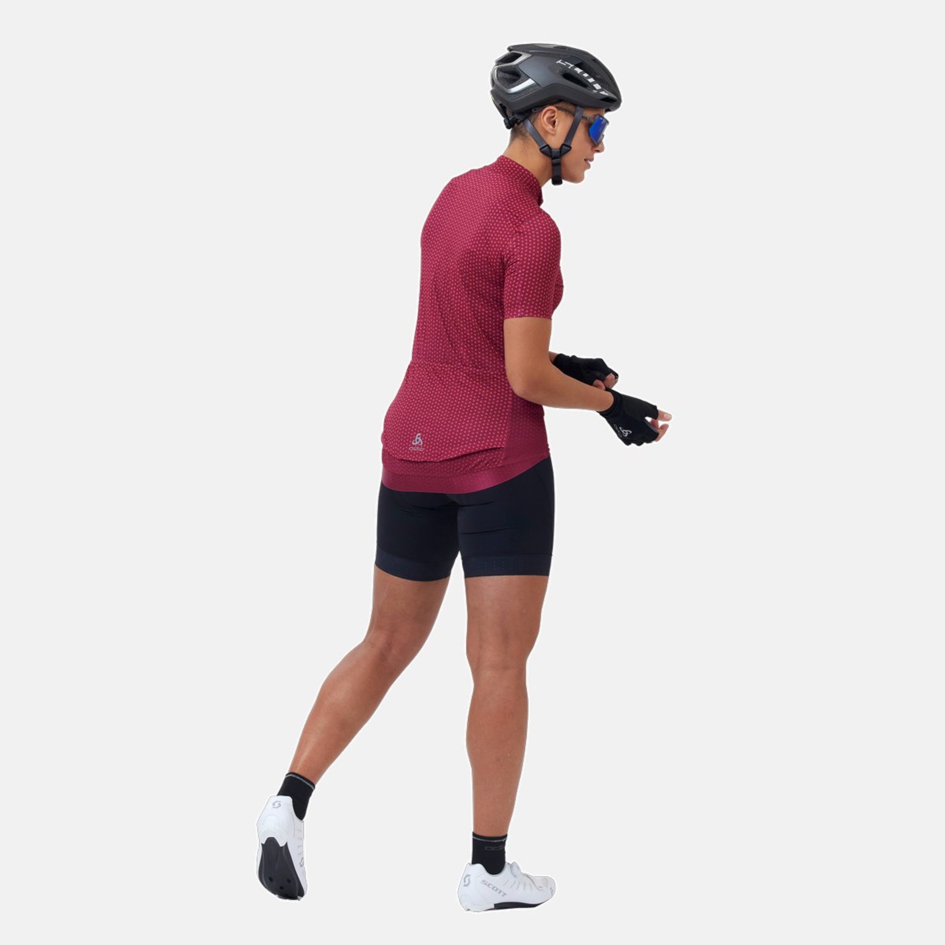 Odlo Zeroweight Full Zip Fietsshirt Korte Mouwen Roze/Paars Dames