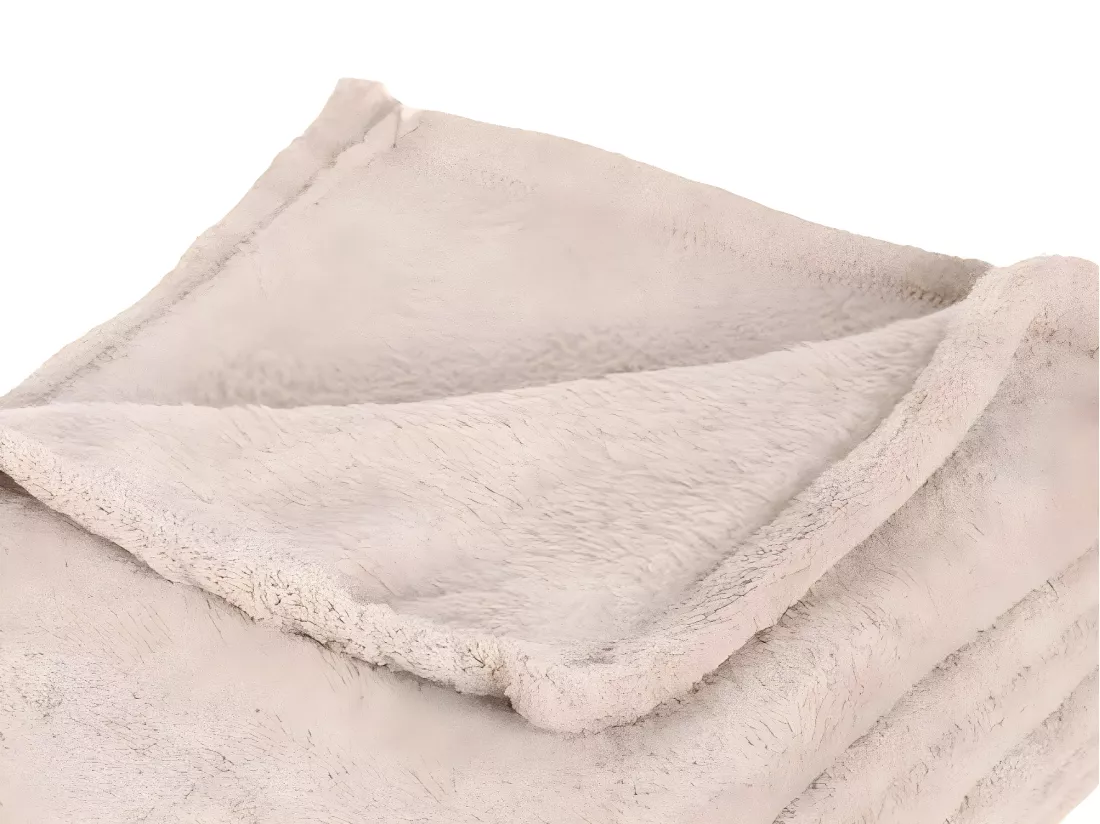 Plaid Microfibre Beige lin 125 x 150 cm