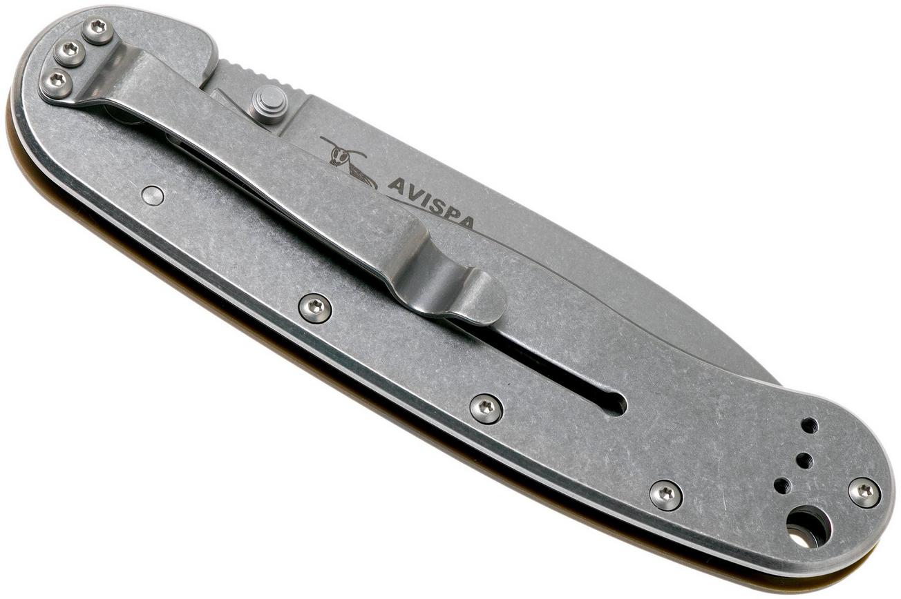 ESEE Avispa zakmes, stonewashed D2 blade, Coyote Brown handle BRK1302CB