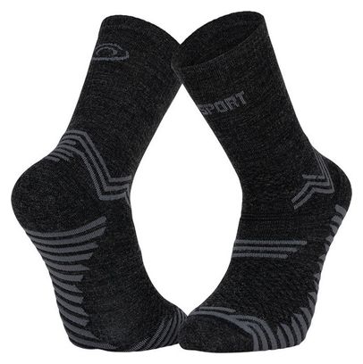 Paire de Chaussettes BV Sport Trail Ultra  Mérinos Gris Anthracite