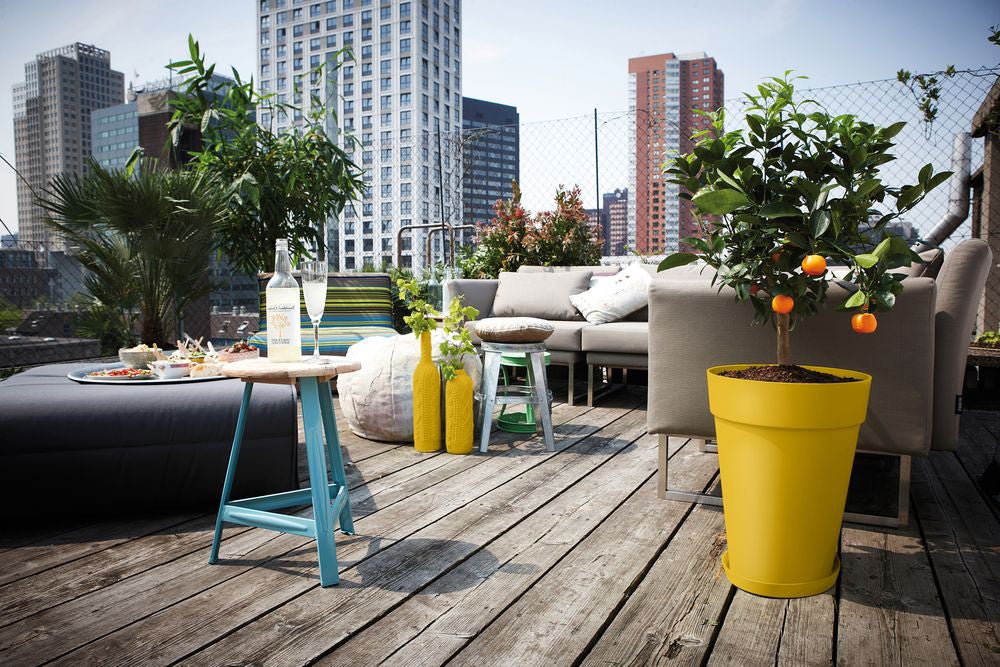 Elho plantenschotel Loft Urban geel D 27,6 H 3,6 cm