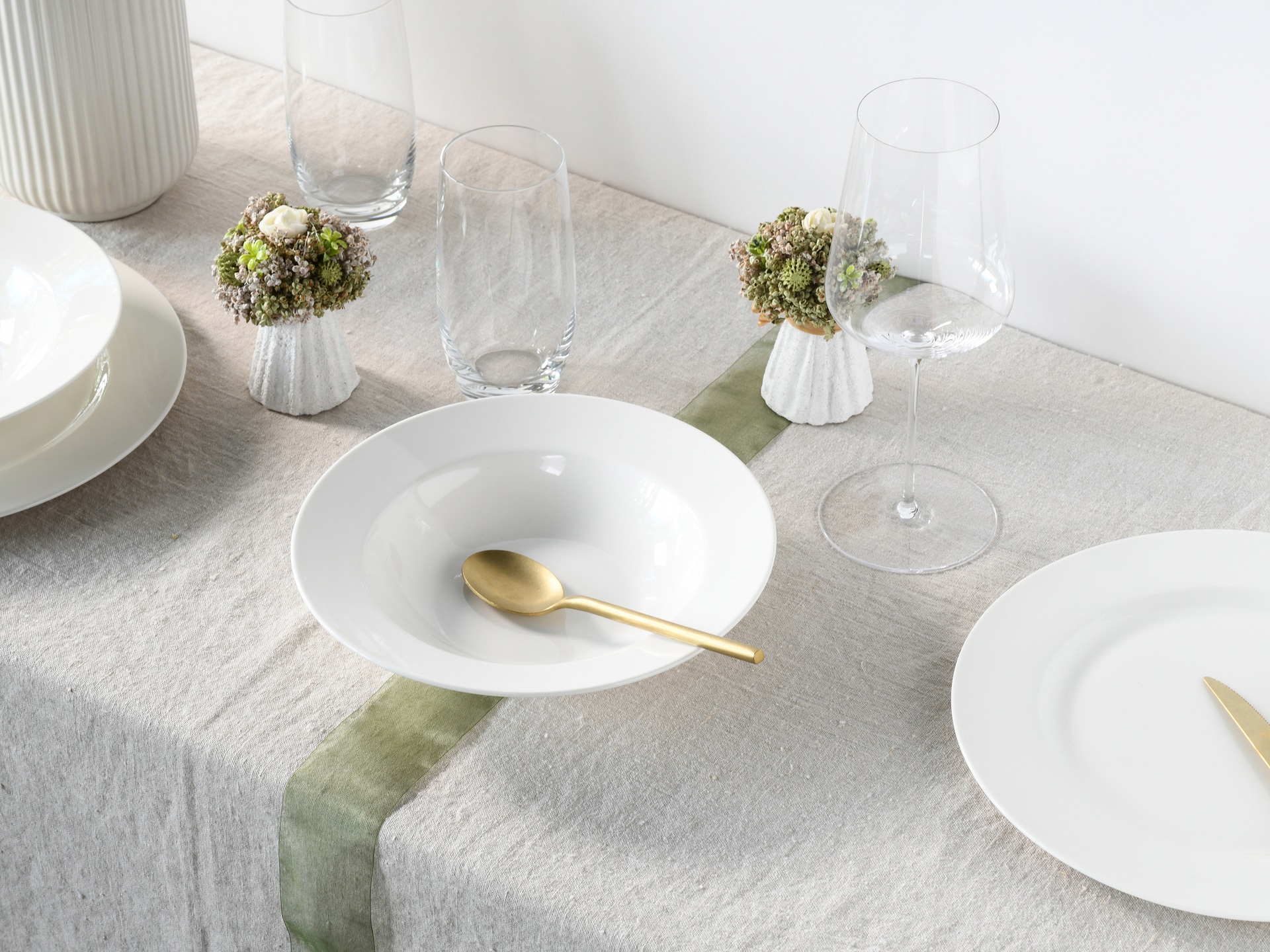 CreaTable Suppenteller FLEUR ROYAL 6er Set creme weiß