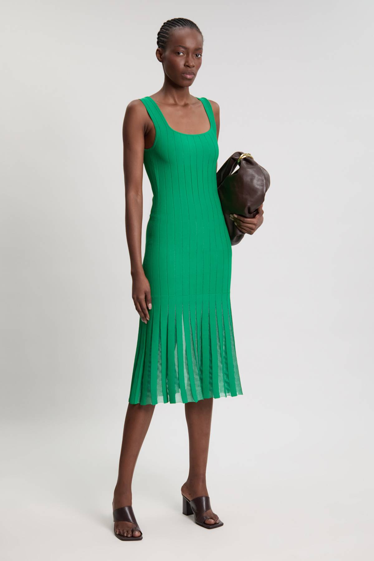 KarenMillen Robe Tricotée Évasée à Encolure Carrée Stretch Compact Petite