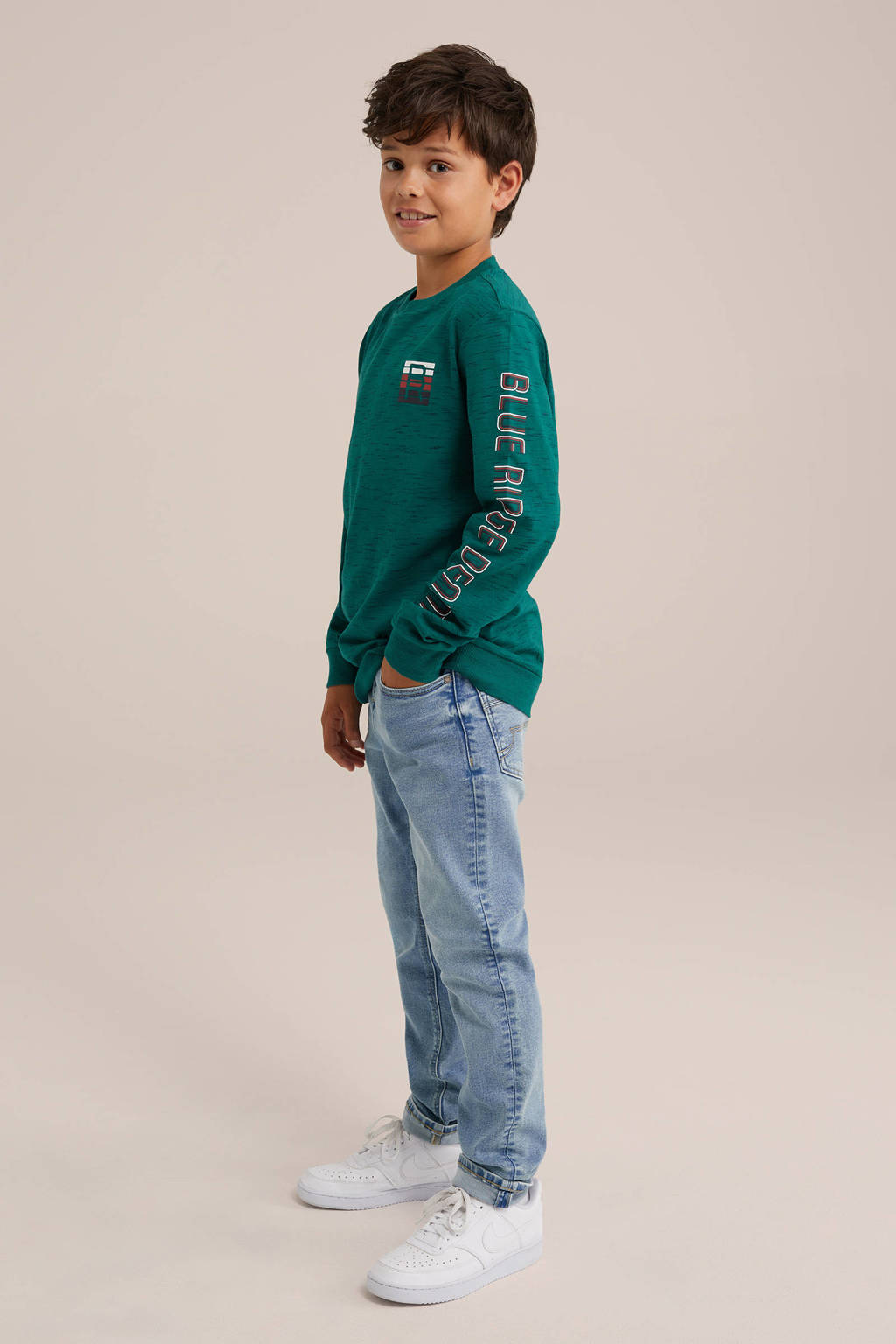 WE Fashion gemêleerde sweater sea storm