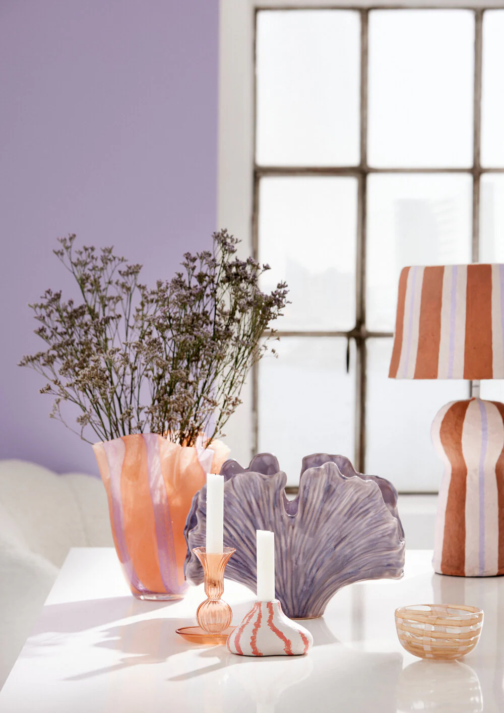 Bahne Interior  Tulipan vase, Orange/Pink - H24 cm