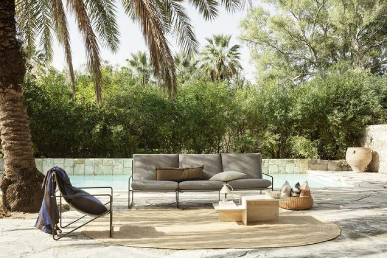 Ferm Living Desert 3-zits loungebank Black/Docle