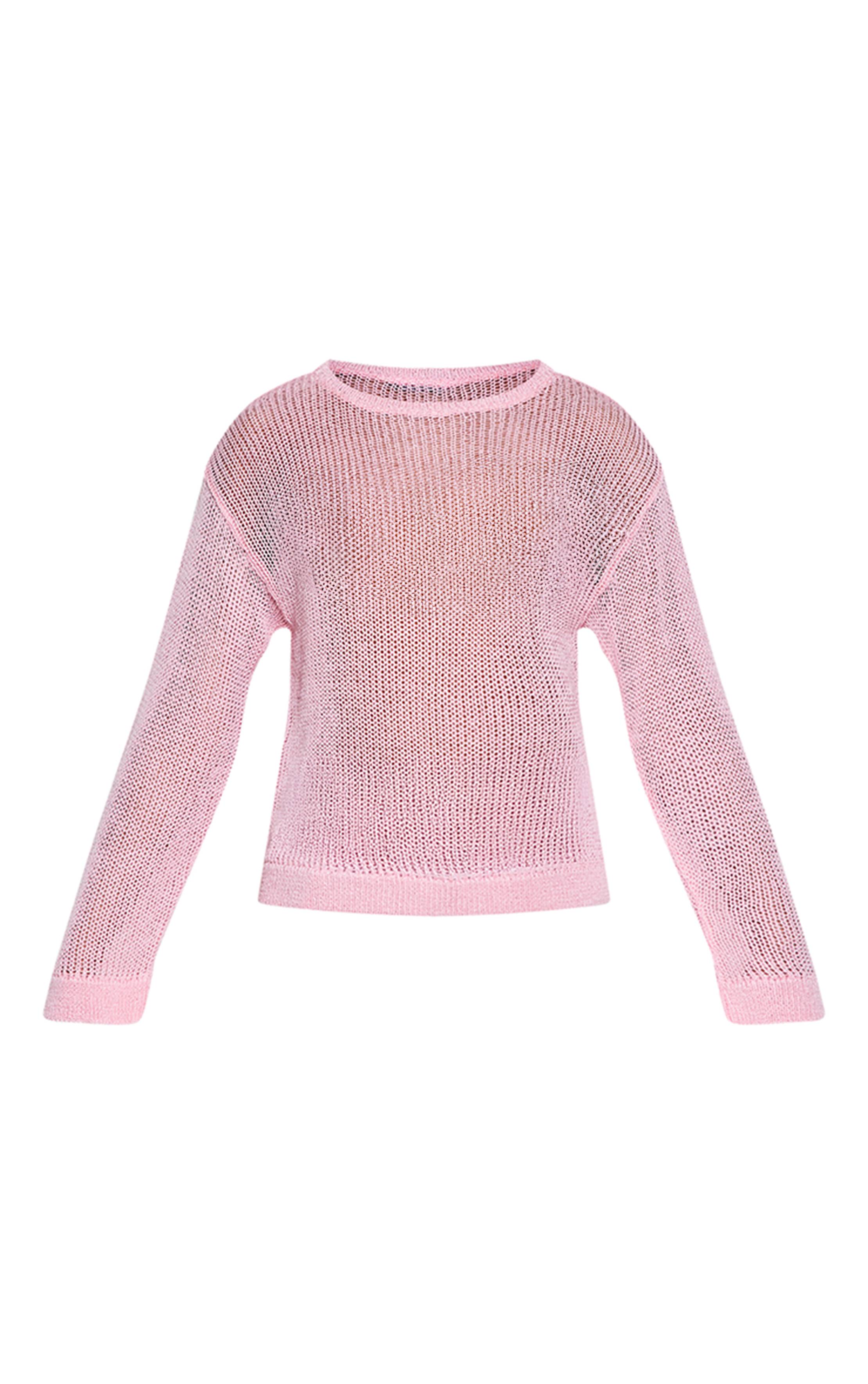 Rose Synthétiquell Ample En Maille Ajourée
