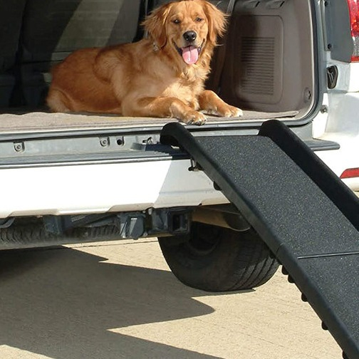 (155.5x40cm) Klappbare Hunde Einstieghilfe Auto Rampe - Schwarz