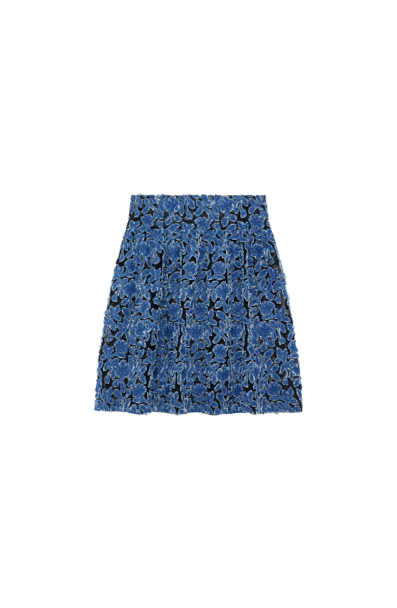 joan Jupe courte froncée en broderie Anglaise jean Jean